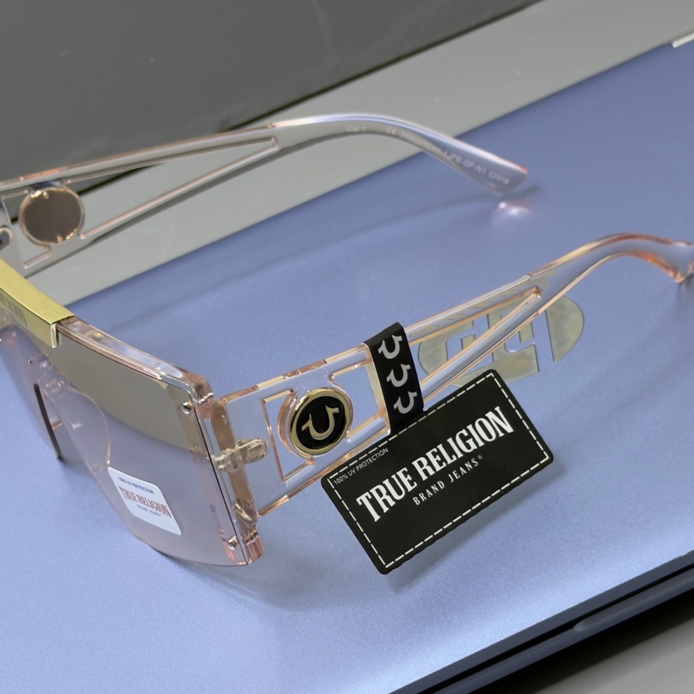 True Religion Gold and Pink Frame Sunglasses